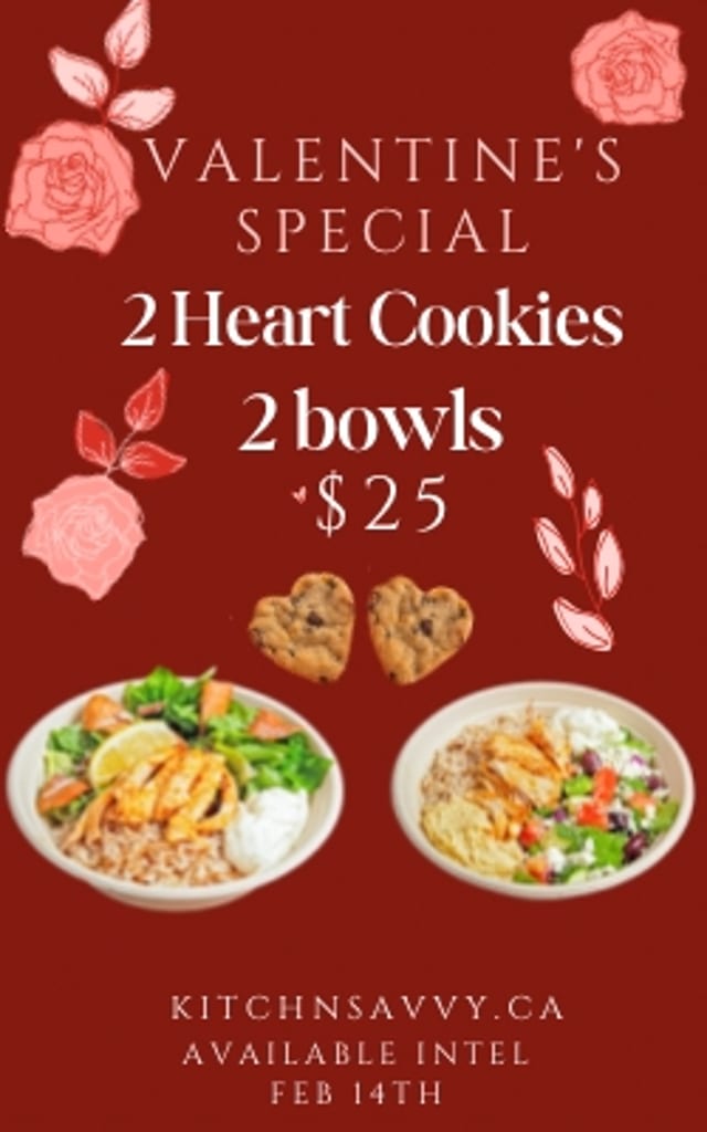 Valentine Special - 2 Bowls 2 Cookies.