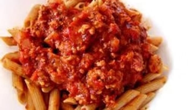 Half Tray Penne Bolognese.